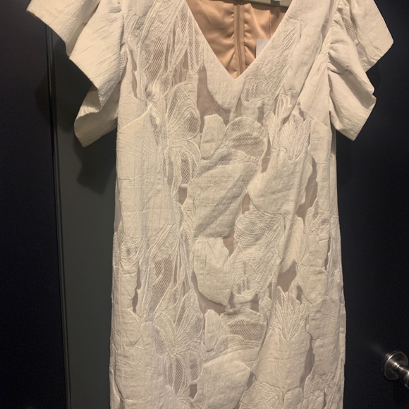 Badgley Mischka White Cocktail Day Dress - Picture 2 of 4